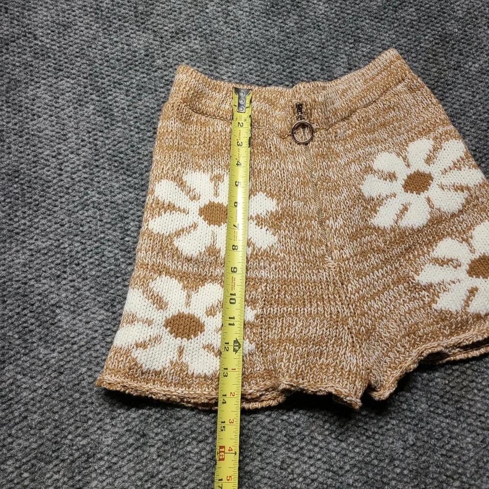 Cozy Coastal BOHO - Preppy Nautical - STORIA Knit Shorts High Waist Sz M Zipper